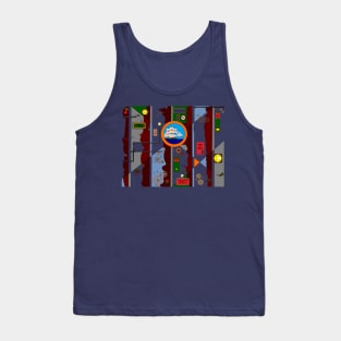 A Steampunk Nautical Gears and Cogs Wall Tank Top